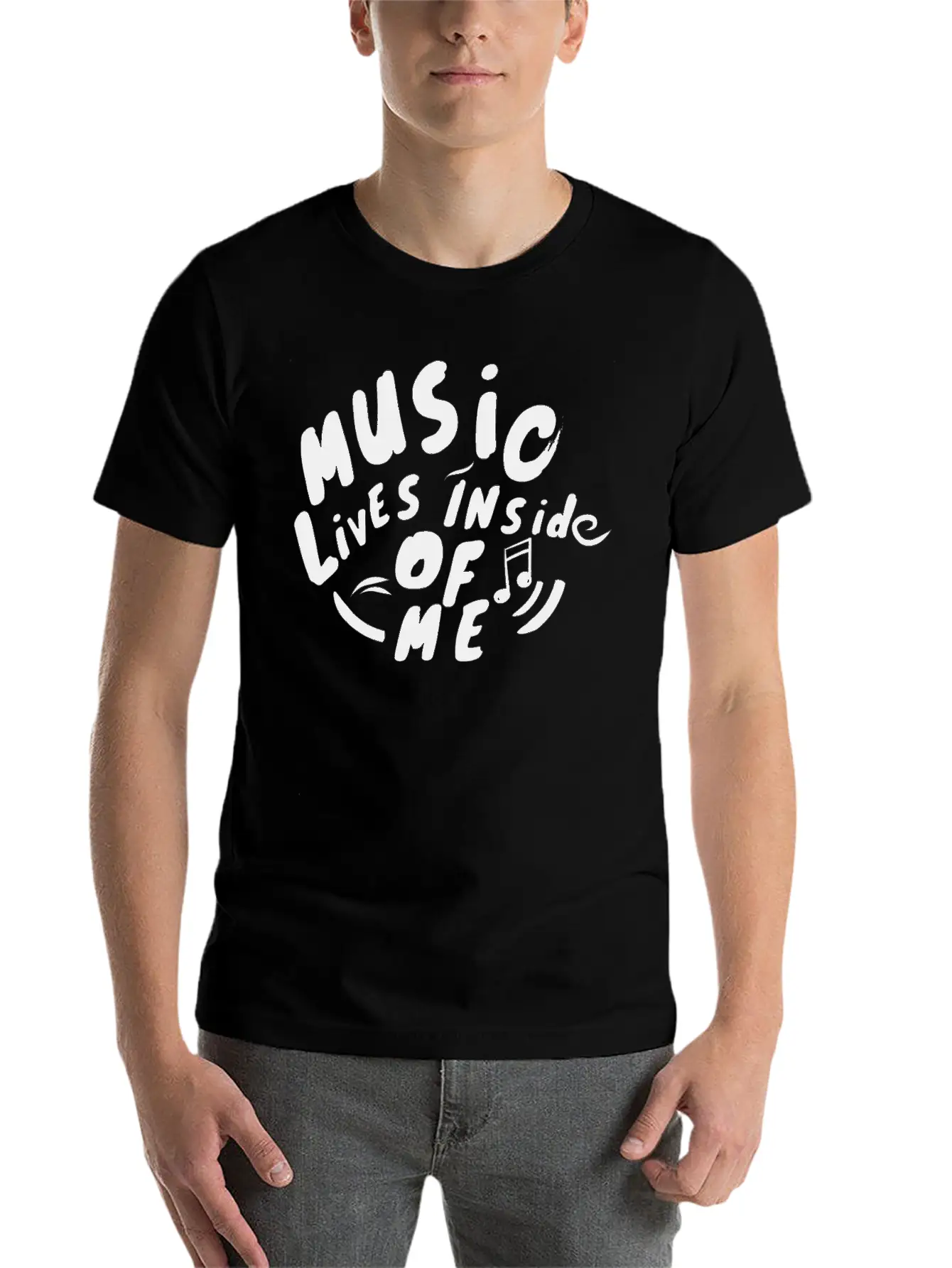 Music Lives Inside Of Me Unisex Short Sleeve Soft Cotton T-Shirt – Casual Everyday Wear