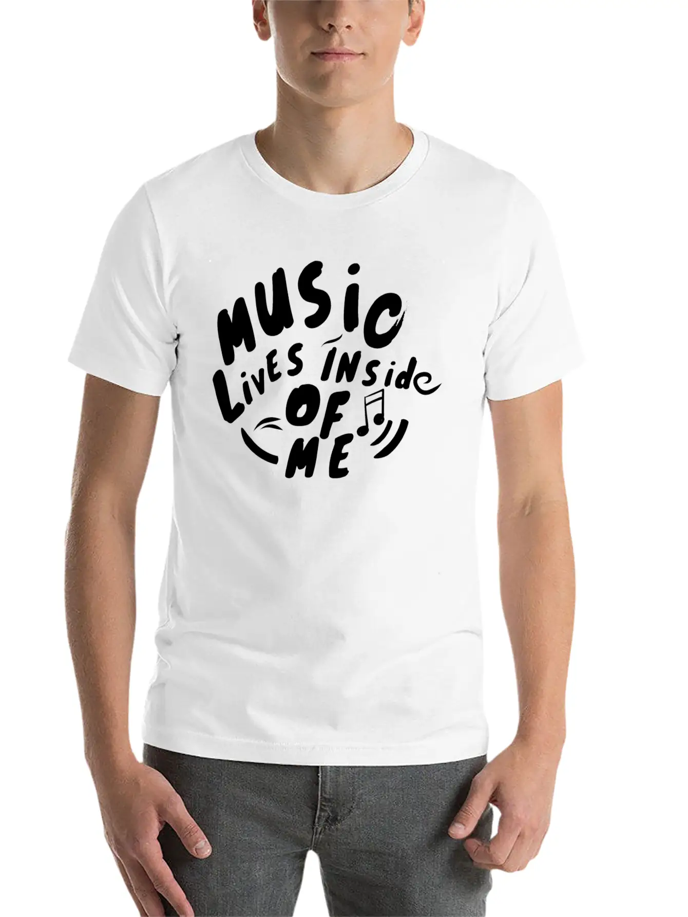 Music Lives Inside Of Me Unisex Short Sleeve Soft Cotton T-Shirt – Casual Everyday Wear