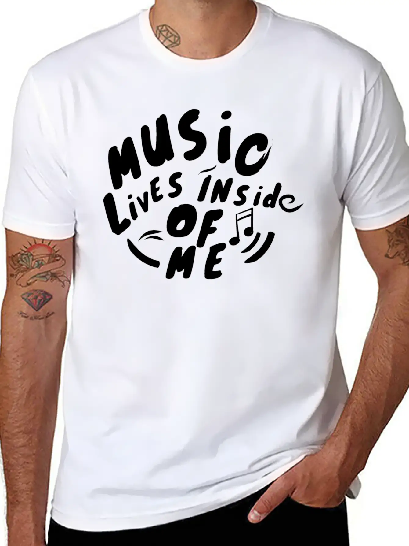 Music Lives Inside Of Me Unisex Short Sleeve Soft Cotton T-Shirt – Casual Everyday Wear