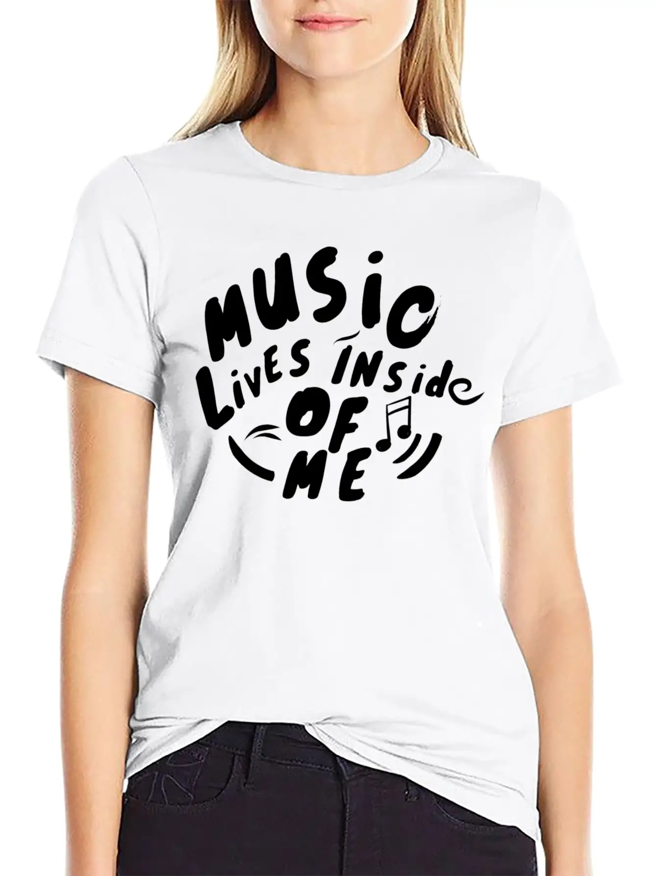 Music Lives Inside Of Me Unisex Short Sleeve Soft Cotton T-Shirt – Casual Everyday Wear