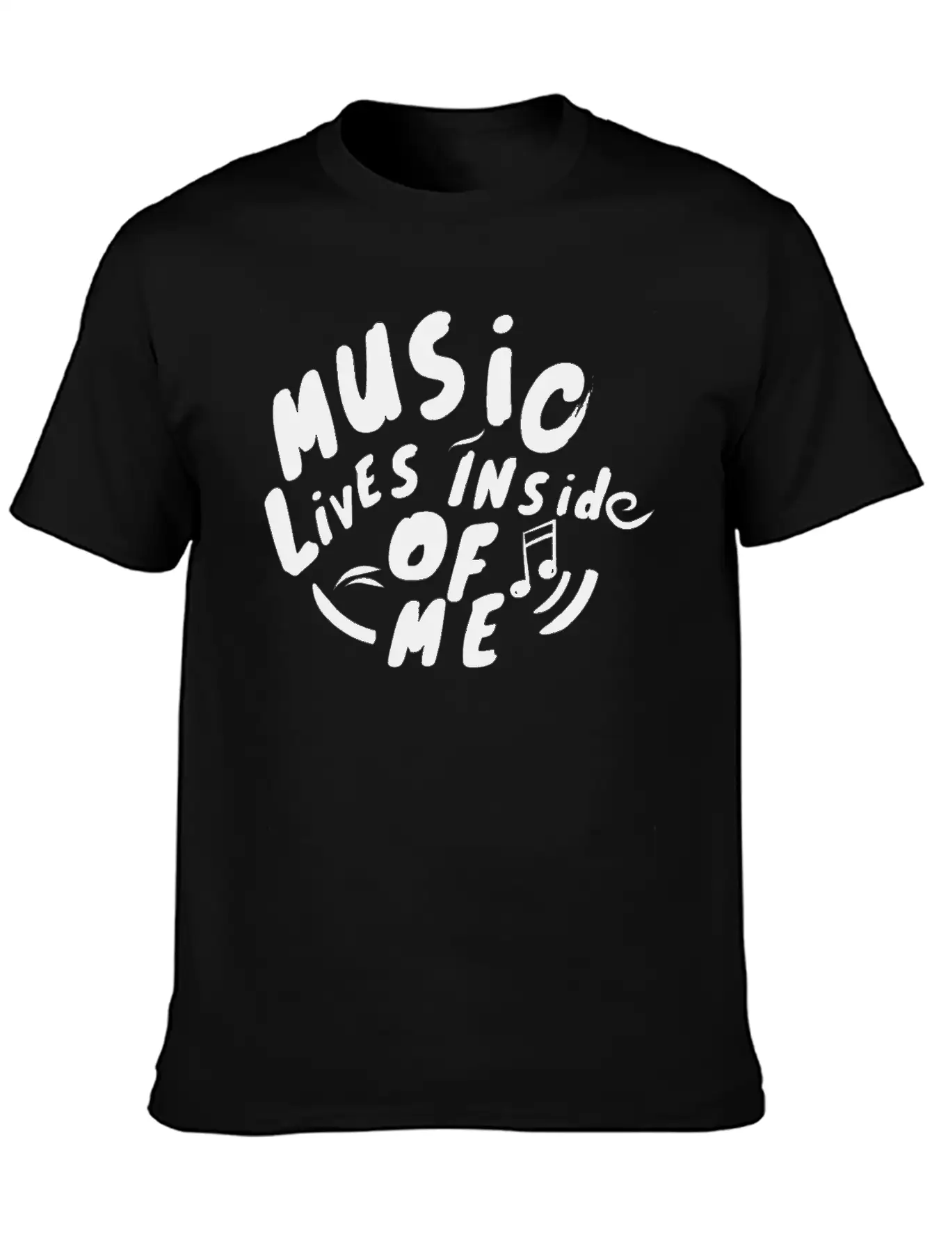 Music Lives Inside Of Me Unisex Short Sleeve Soft Cotton T-Shirt – Casual Everyday Wear