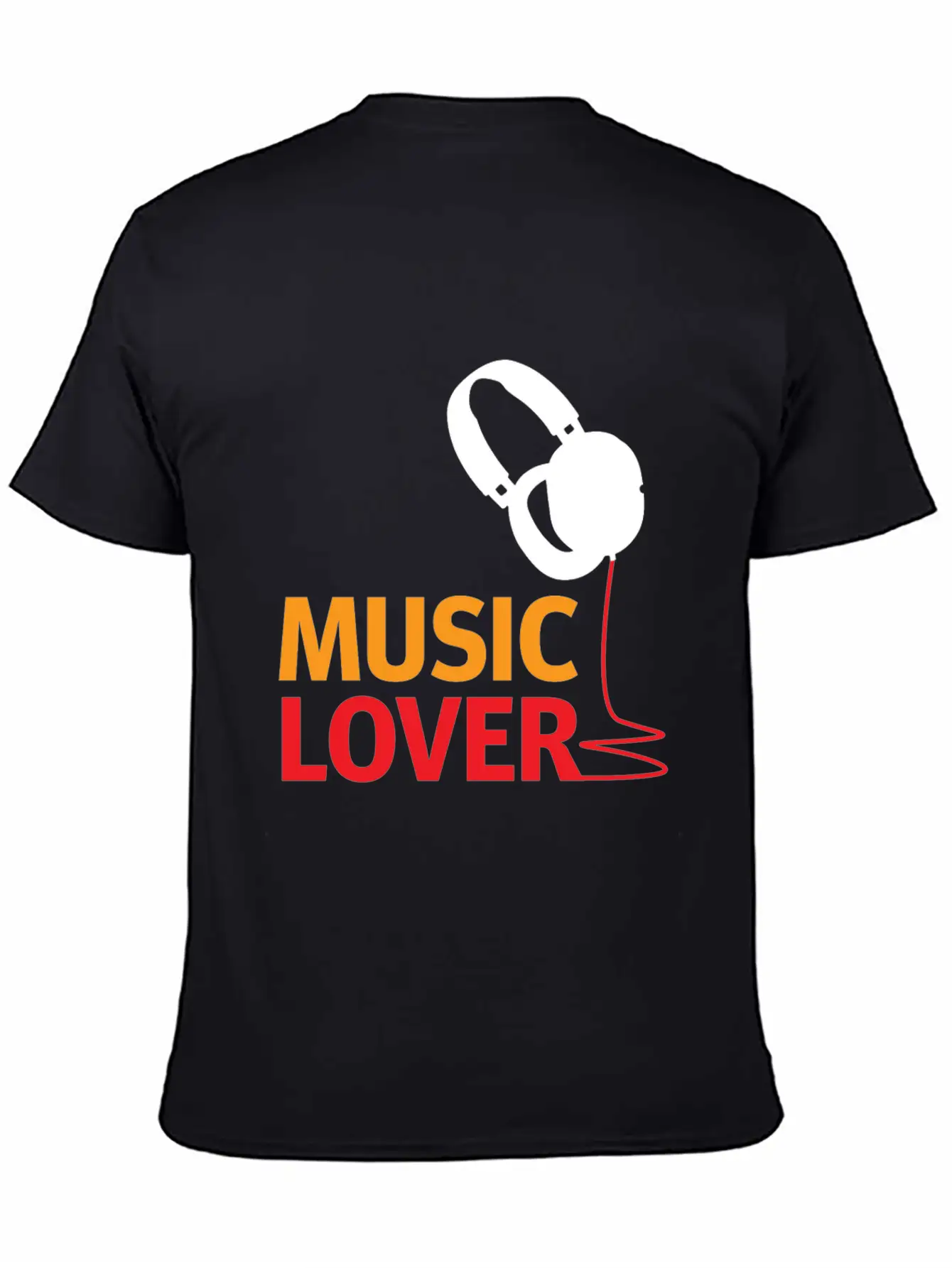 Music Lover Headphones - Gift Ideas Unisex Short Sleeve Soft Cotton T-Shirt – Casual Everyday Wear