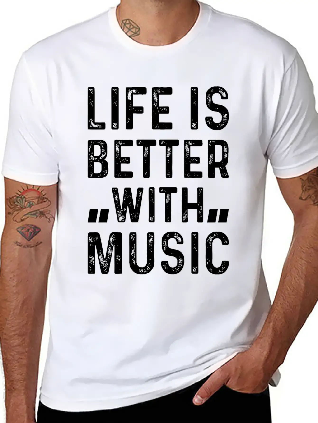 Music Lover - Life Is Better With Music Stylish Everyday T-Shirt – Unisex Basic Cotton Tee