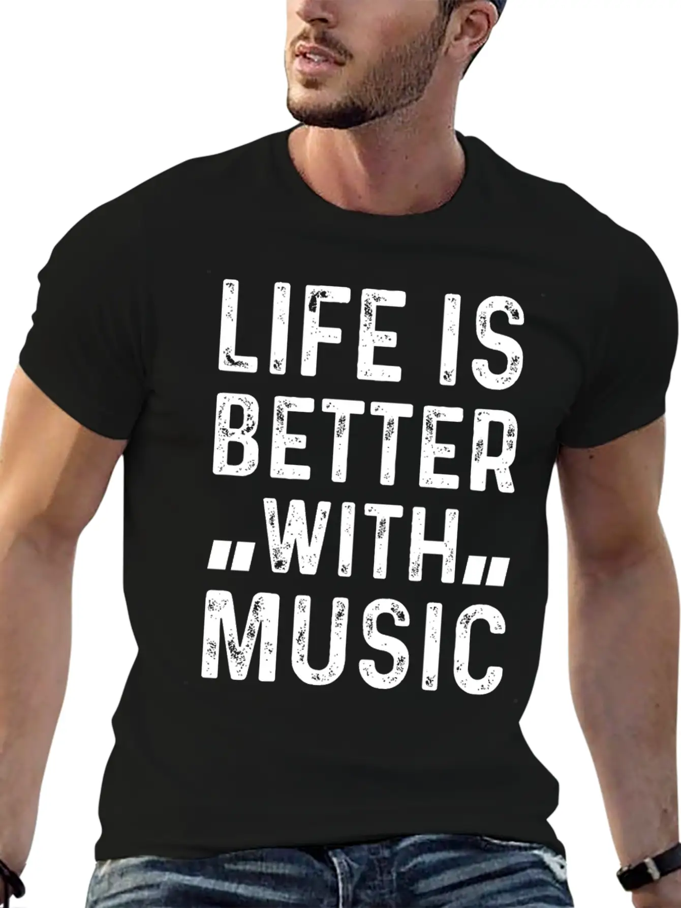 Music Lover - Life Is Better With Music Stylish Everyday T-Shirt – Unisex Basic Cotton Tee