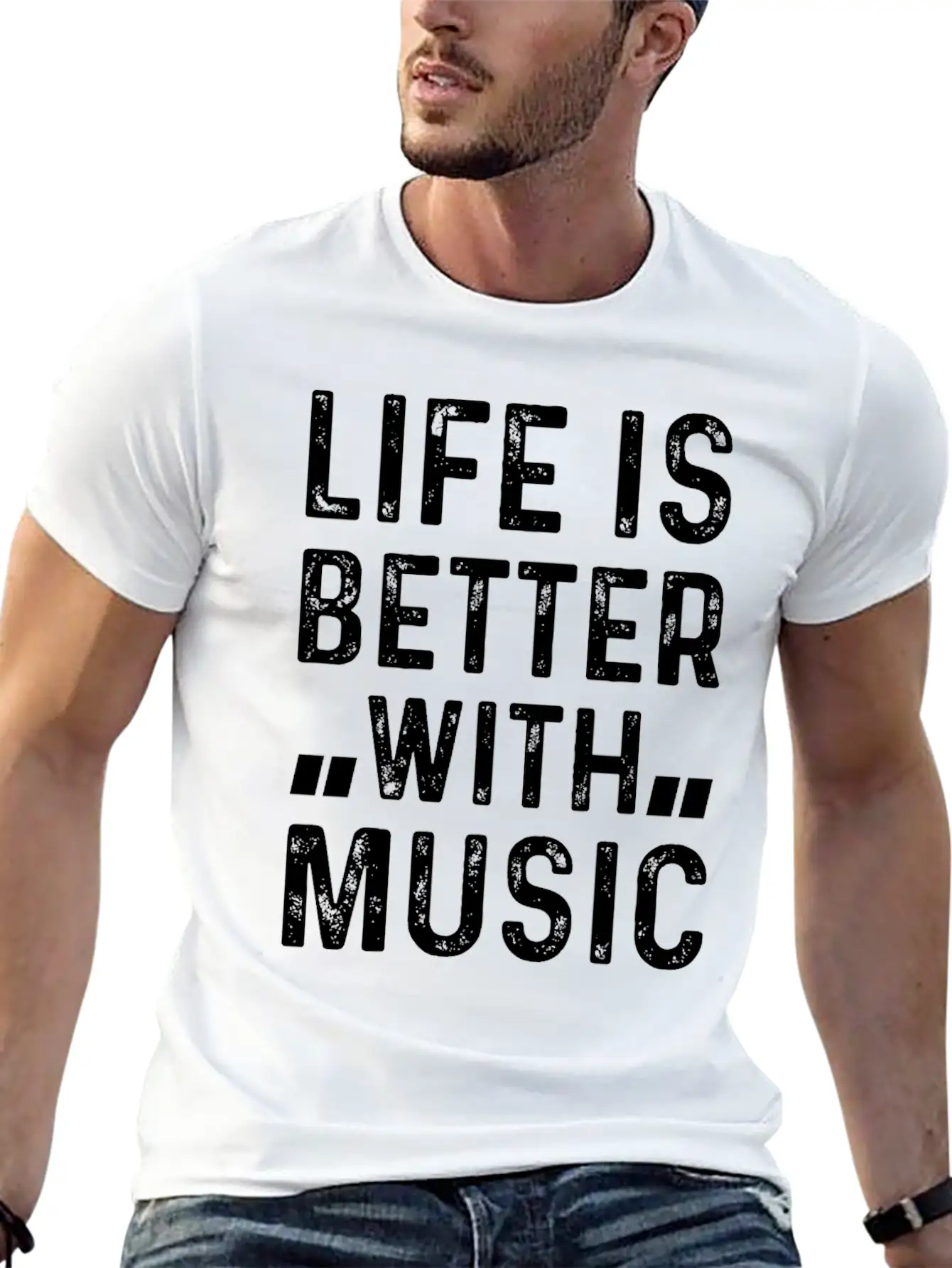 Music Lover - Life Is Better With Music Stylish Everyday T-Shirt – Unisex Basic Cotton Tee