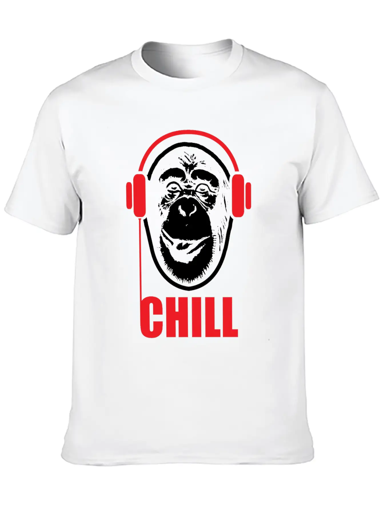 Music Monkey With Headphones Funny Gift Idea Stylish Everyday T-Shirt – Unisex Basic Cotton Tee