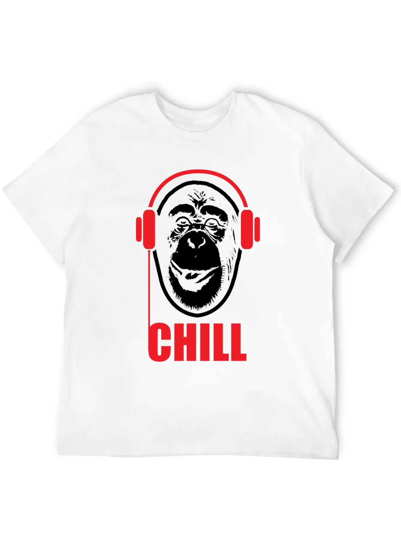 Music Monkey With Headphones Funny Gift Idea Stylish Everyday T-Shirt – Unisex Basic Cotton Tee