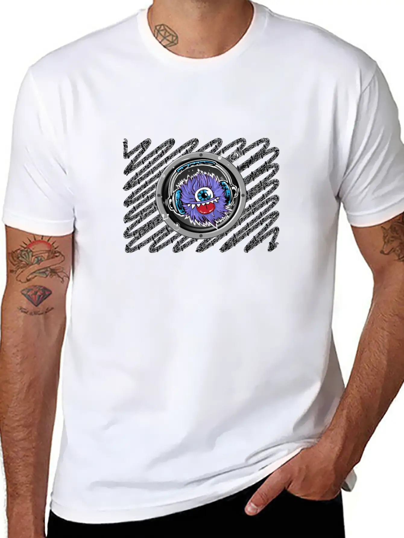 Music Monster Comfortable Minimalist Graphic Tee – Summer Style Essential