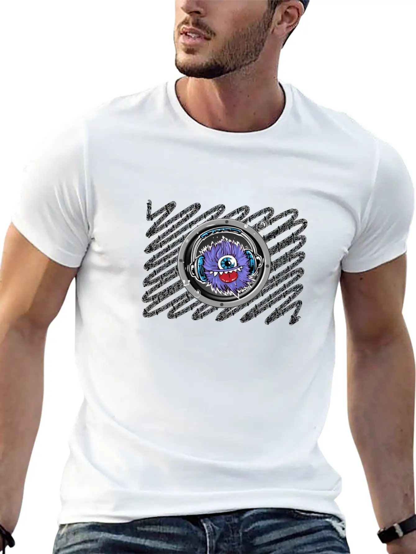 Music Monster Comfortable Minimalist Graphic Tee – Summer Style Essential