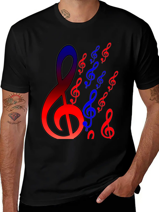 Music Notes T Shirts Unisex Short Sleeve Soft Cotton T-Shirt – Casual Everyday Wear