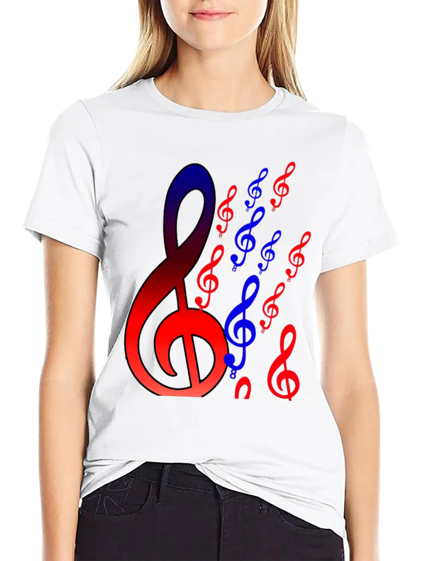 Music Notes T Shirts Unisex Short Sleeve Soft Cotton T-Shirt – Casual Everyday Wear