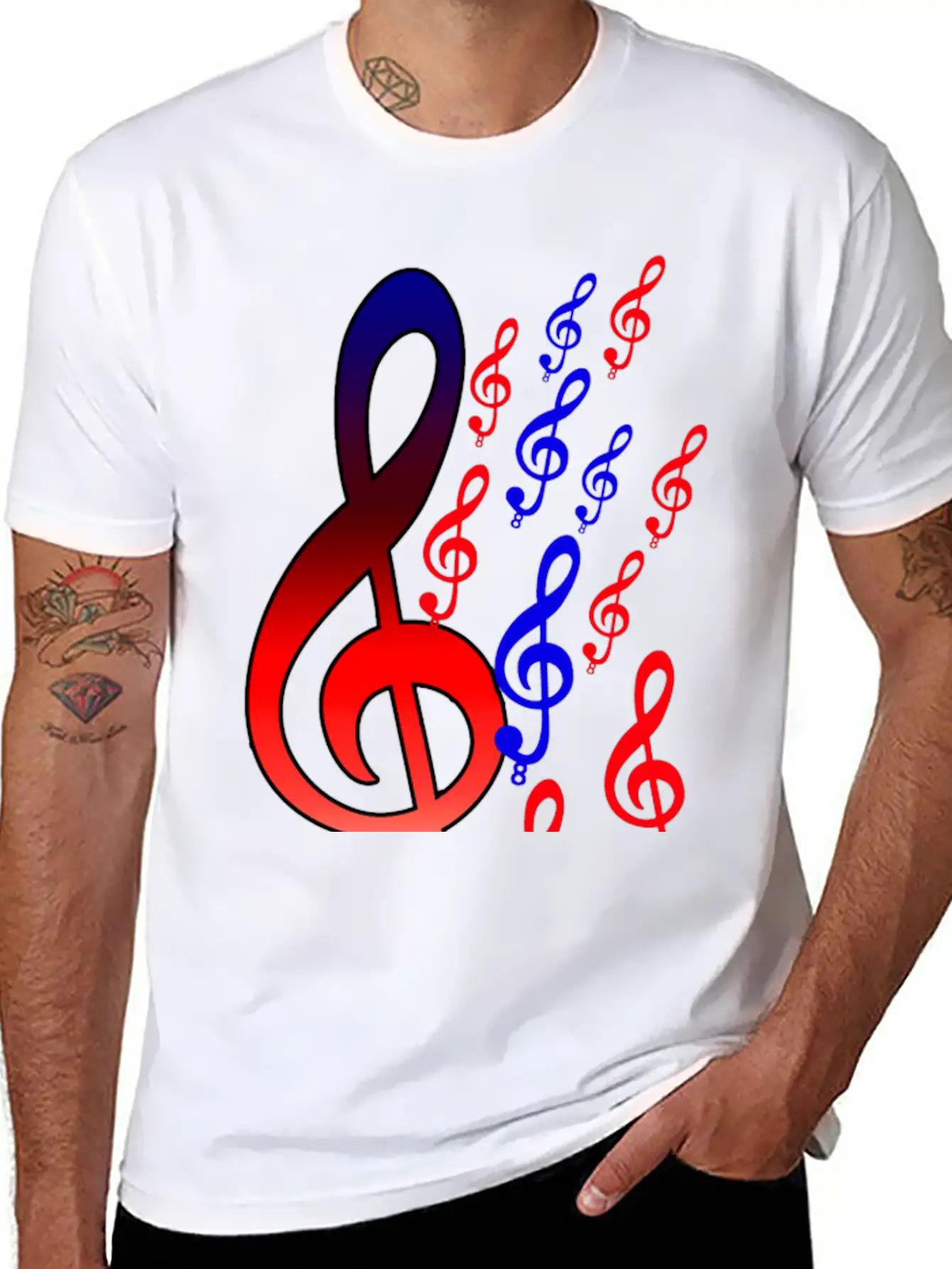Music Notes T Shirts Unisex Short Sleeve Soft Cotton T-Shirt – Casual Everyday Wear