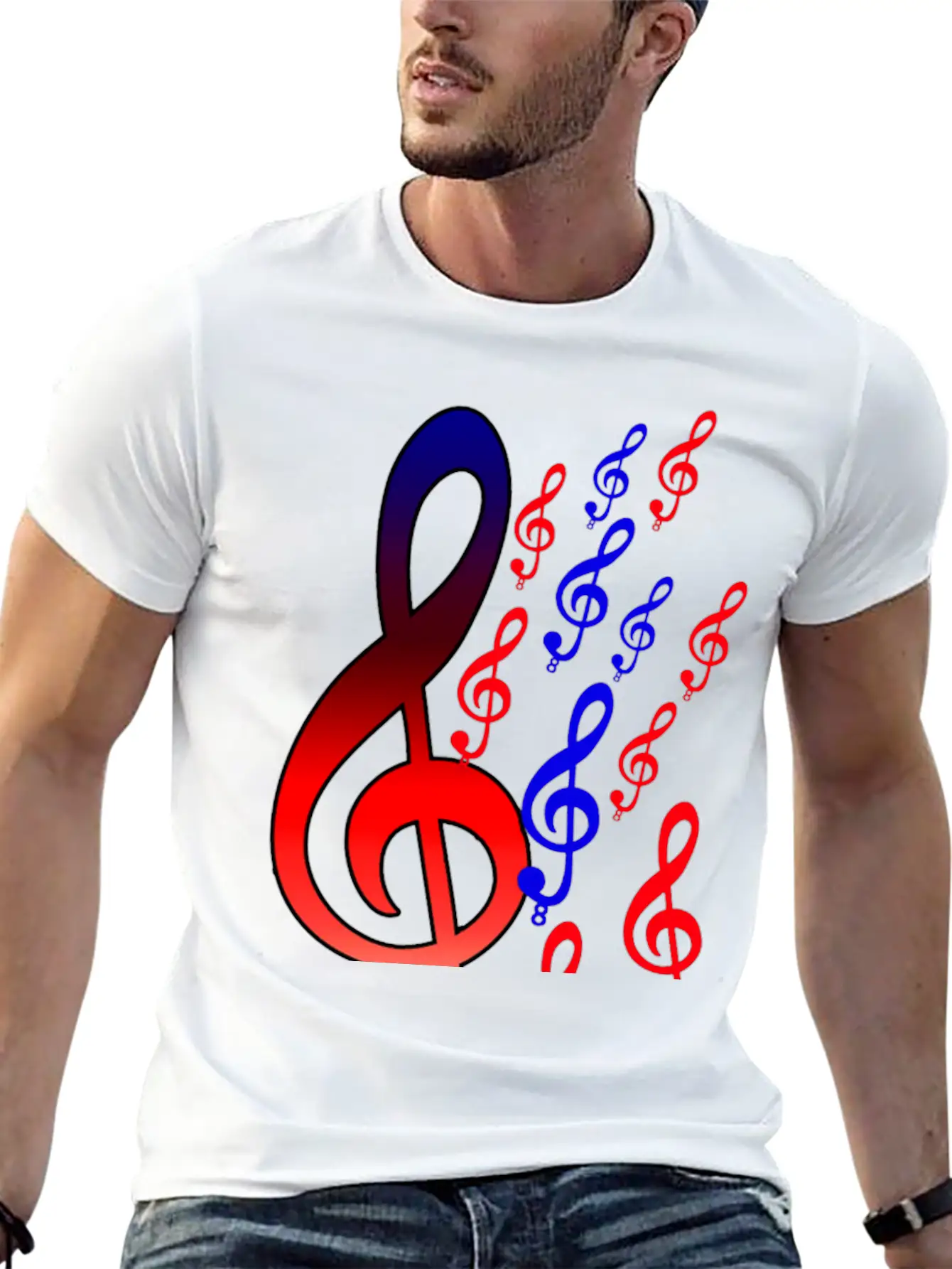 Music Notes T Shirts Unisex Short Sleeve Soft Cotton T-Shirt – Casual Everyday Wear