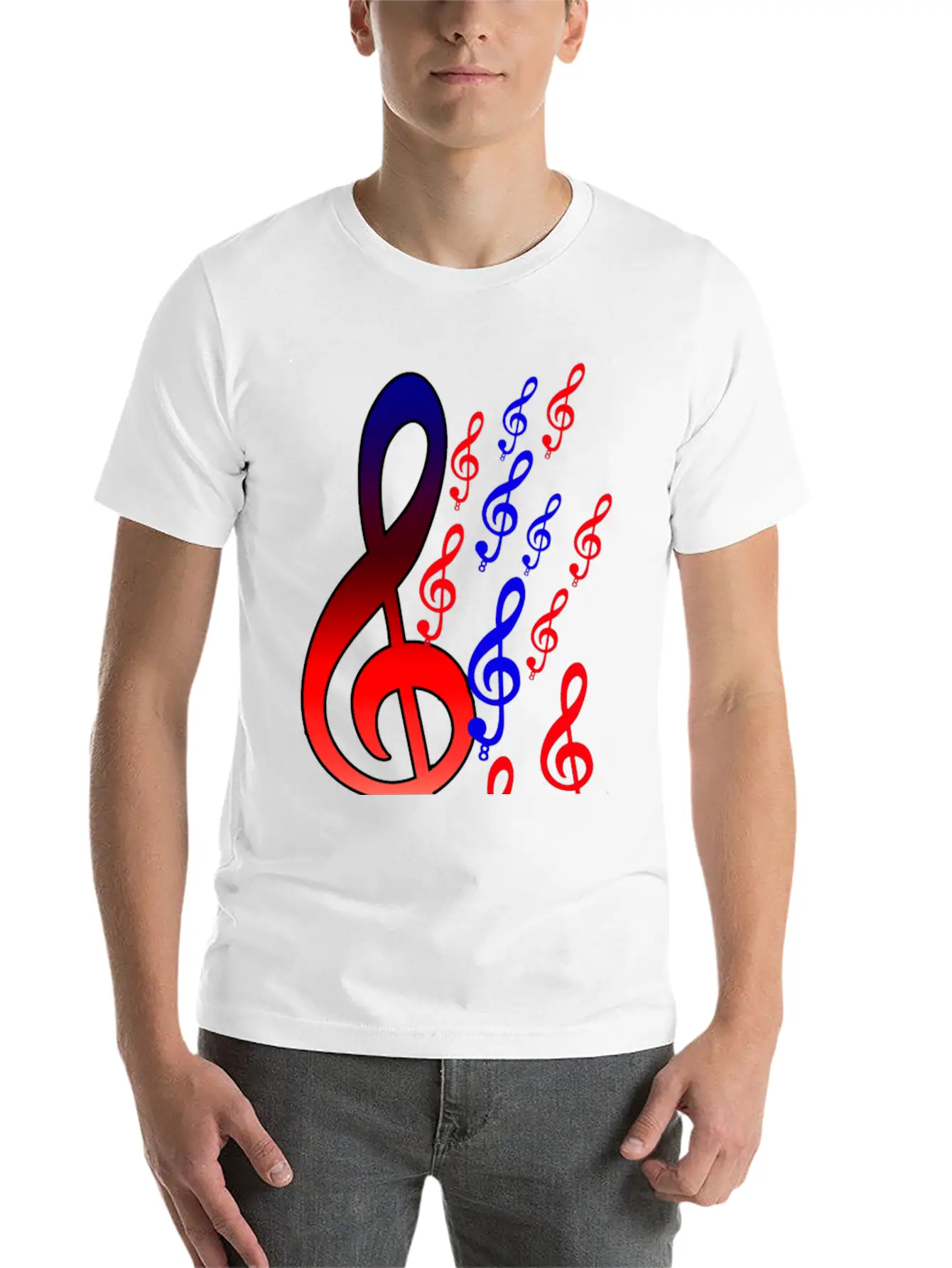 Music Notes T Shirts Unisex Short Sleeve Soft Cotton T-Shirt – Casual Everyday Wear