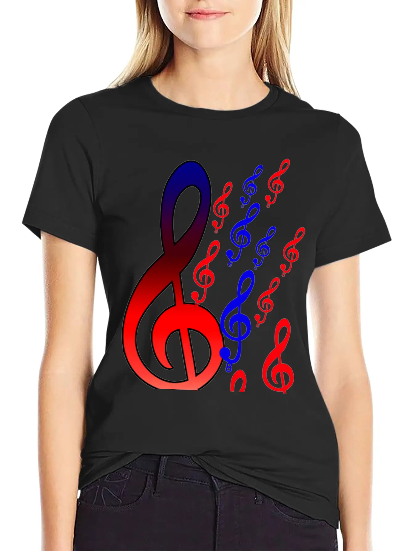 Music Notes T Shirts Unisex Short Sleeve Soft Cotton T-Shirt – Casual Everyday Wear