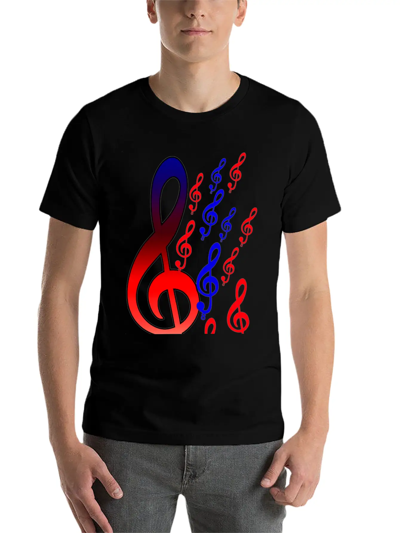 Music Notes T Shirts Unisex Short Sleeve Soft Cotton T-Shirt – Casual Everyday Wear