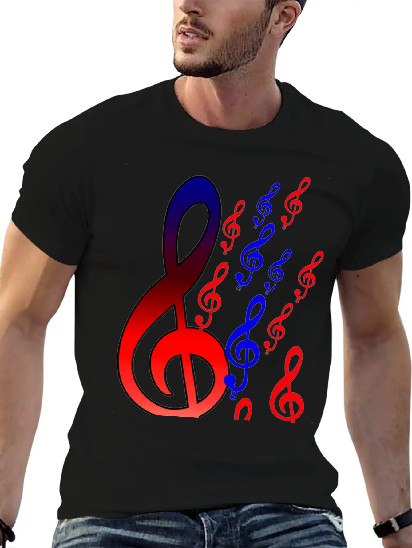 Music Notes T Shirts Unisex Short Sleeve Soft Cotton T-Shirt – Casual Everyday Wear