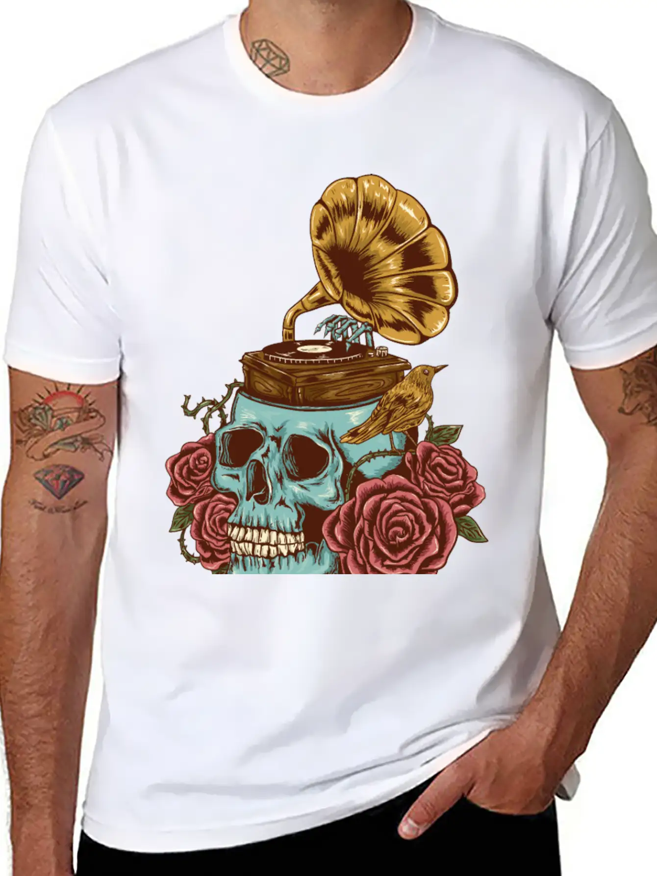 Music On My Head Unisex Short Sleeve Soft Cotton T-Shirt – Casual Everyday Wear