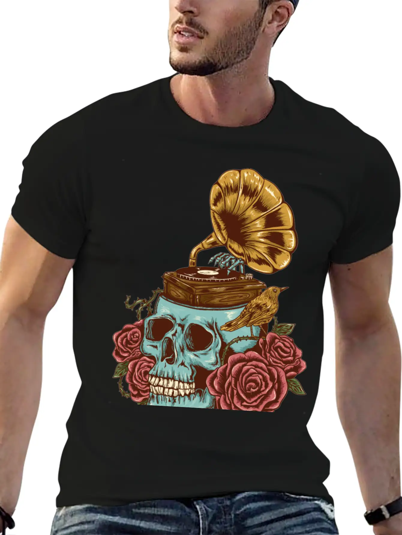 Music On My Head Unisex Short Sleeve Soft Cotton T-Shirt – Casual Everyday Wear