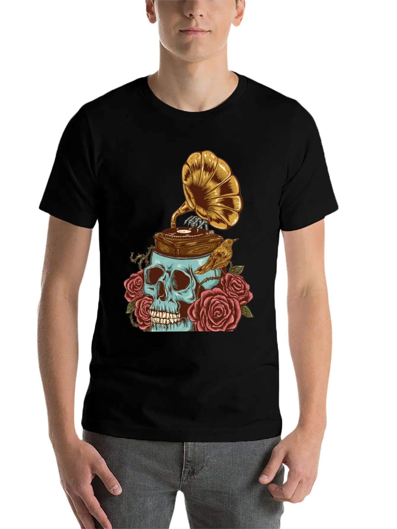Music On My Head Unisex Short Sleeve Soft Cotton T-Shirt – Casual Everyday Wear