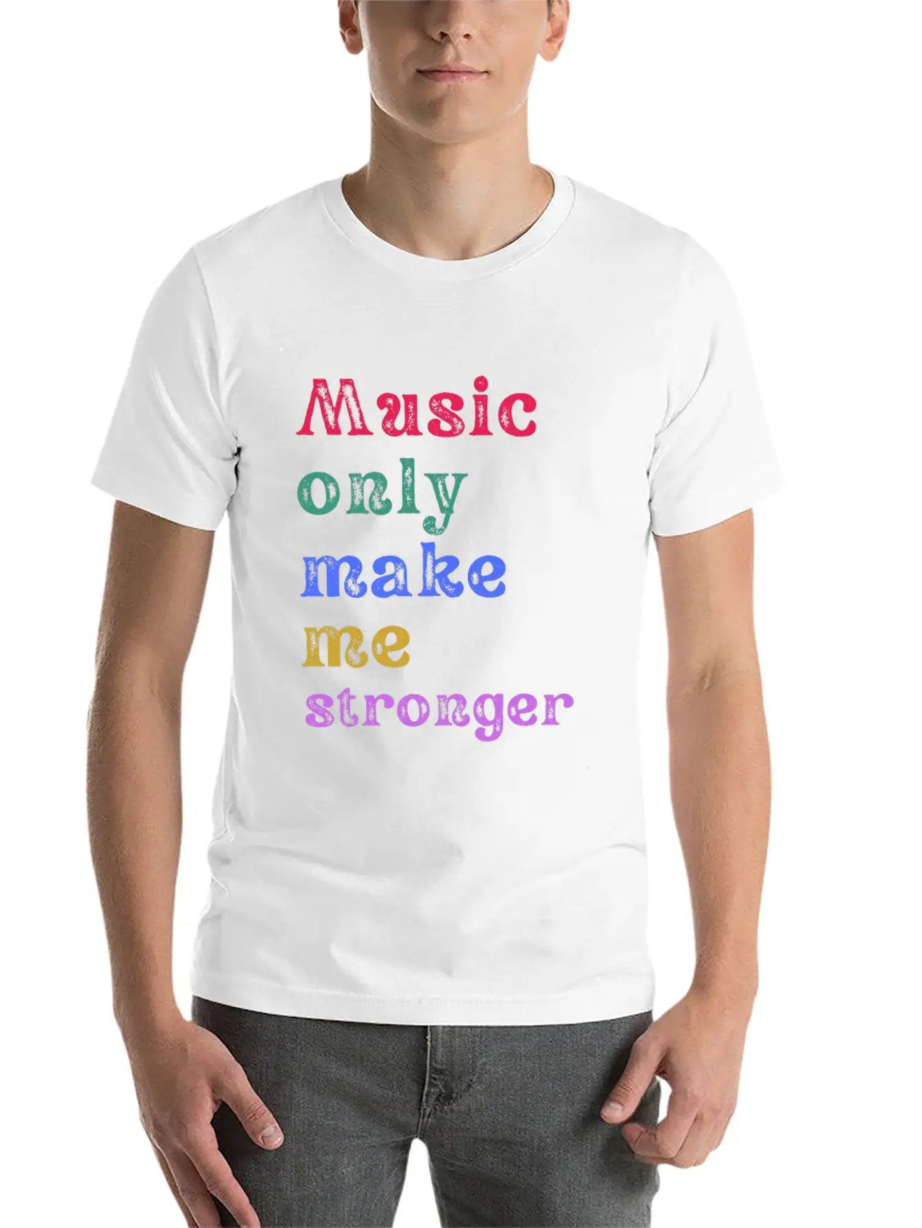Music Only Make Me Strong Comfortable Minimalist Graphic Tee – Summer Style Essential
