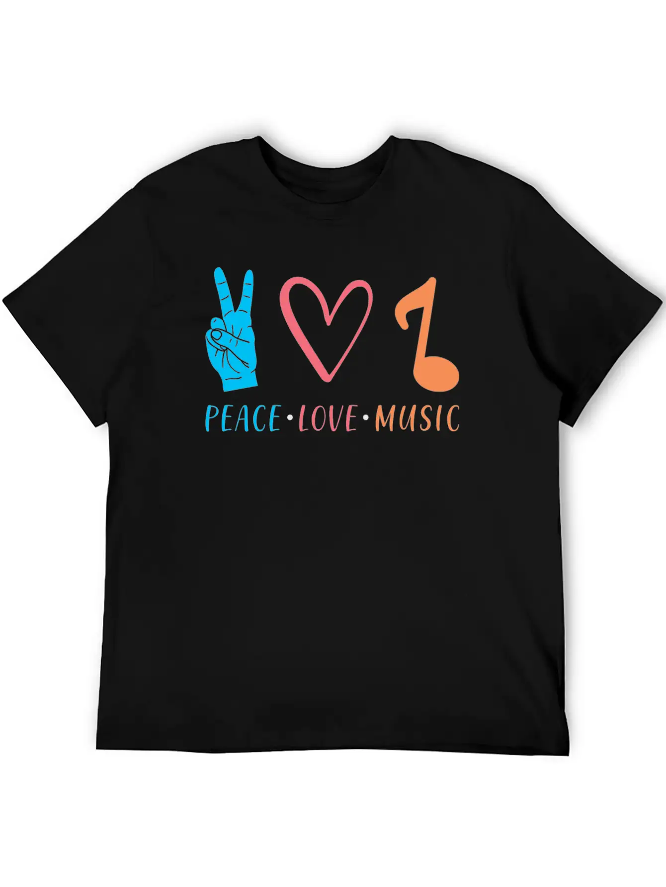 Music Peace Love Music Stylish Everyday T-Shirt – Unisex Basic Cotton Tee