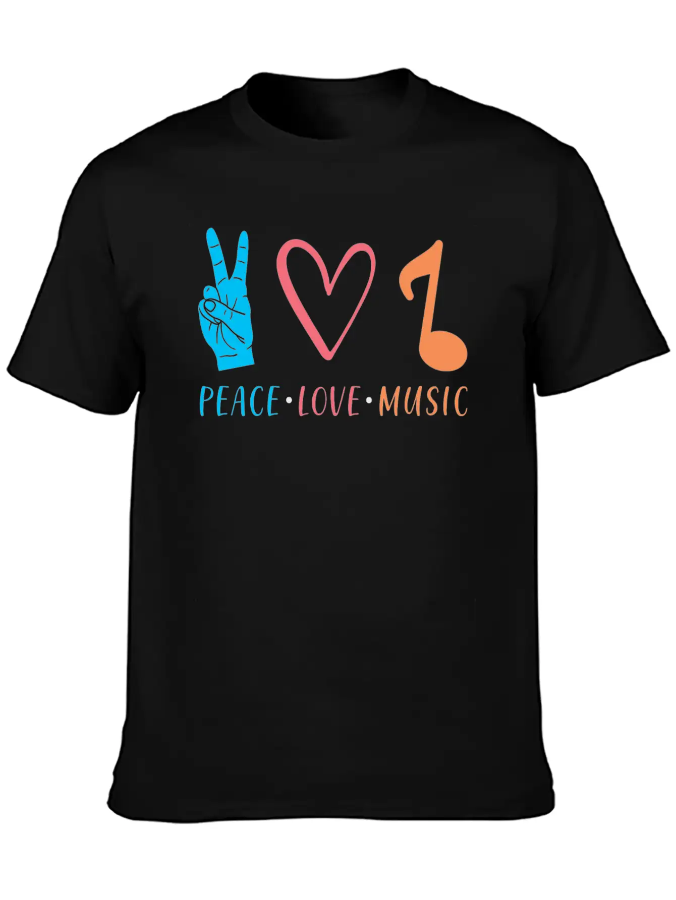 Music Peace Love Music Stylish Everyday T-Shirt – Unisex Basic Cotton Tee