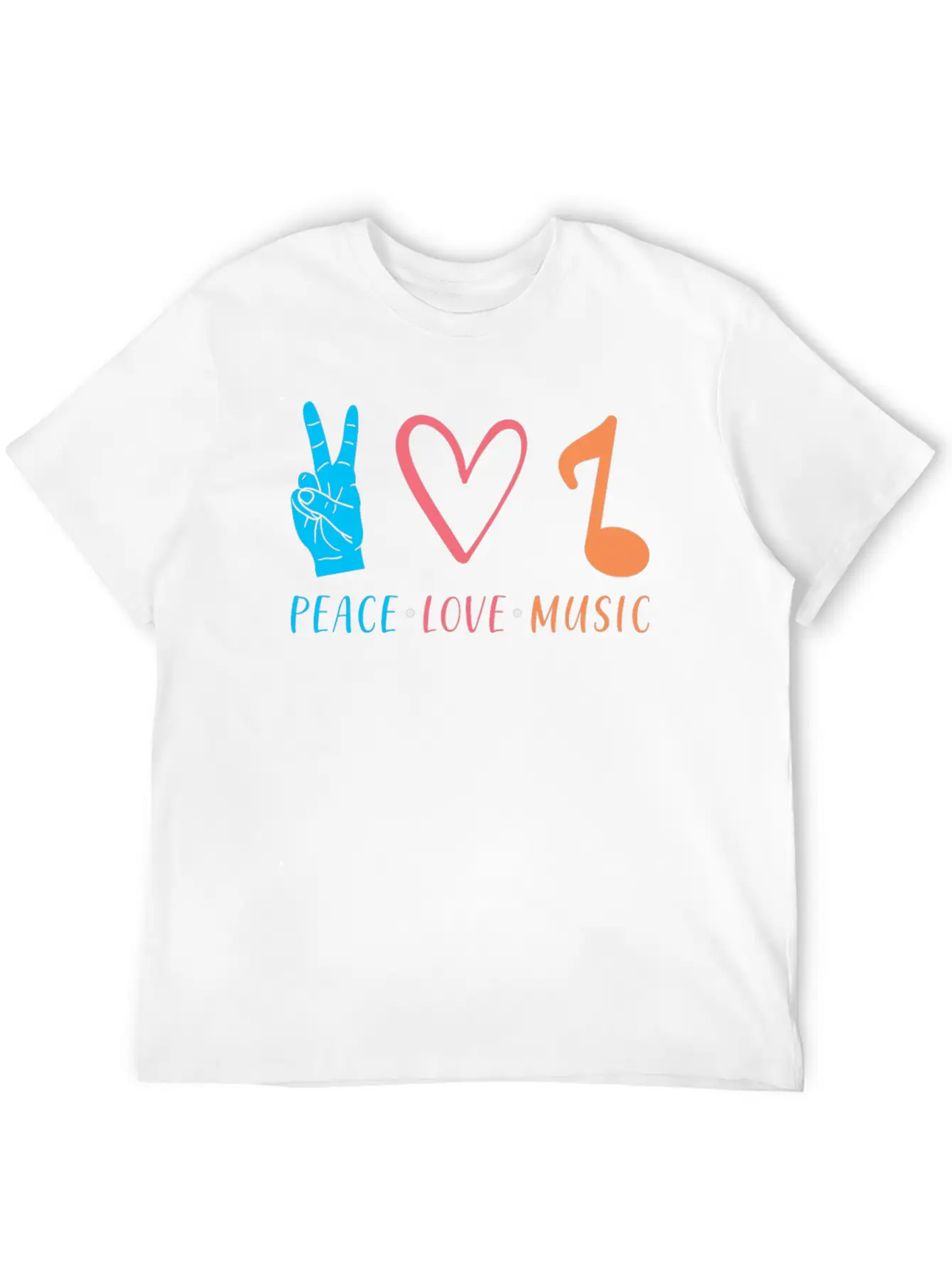 Music Peace Love Music Stylish Everyday T-Shirt – Unisex Basic Cotton Tee