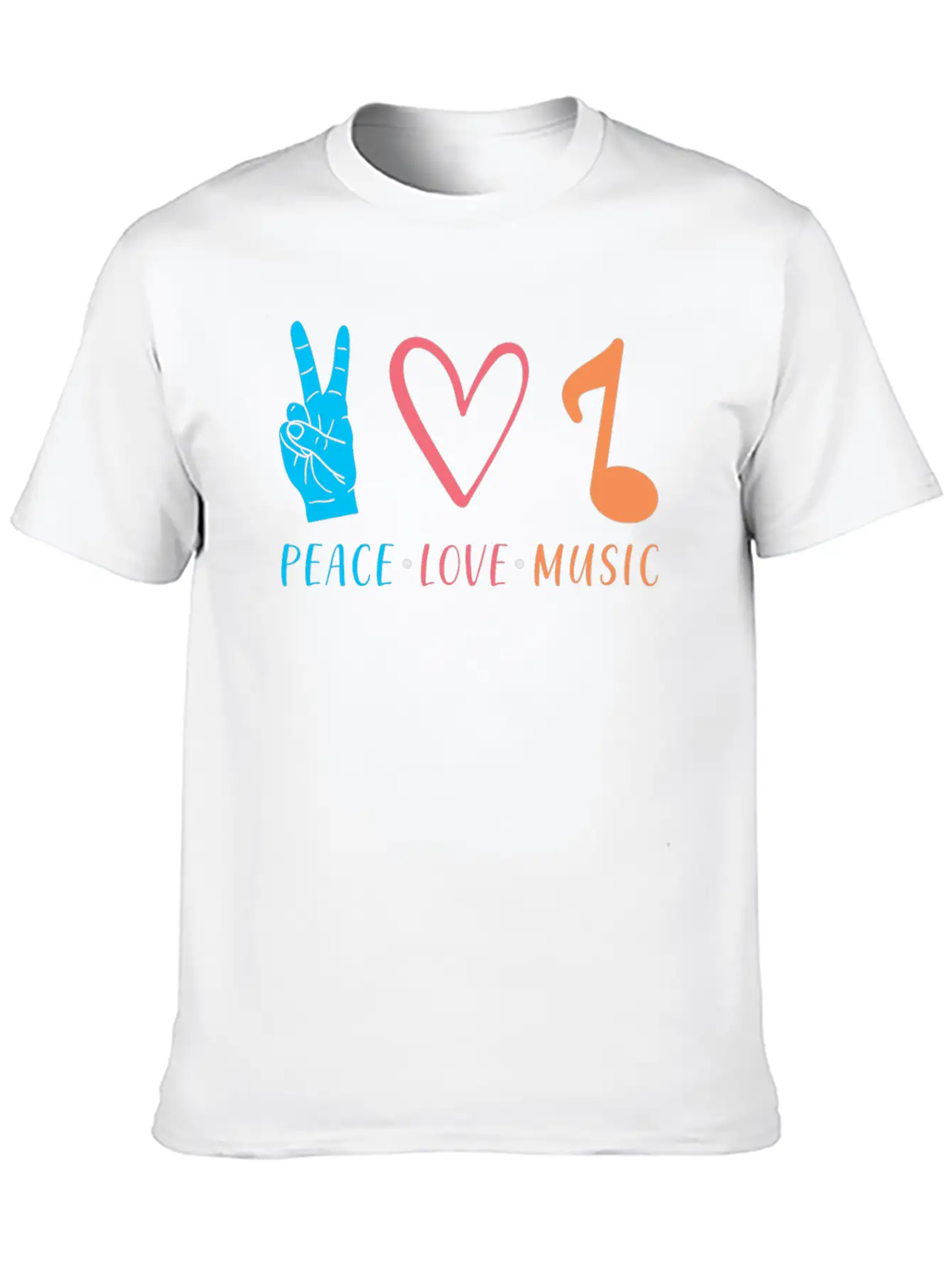 Music Peace Love Music Stylish Everyday T-Shirt – Unisex Basic Cotton Tee
