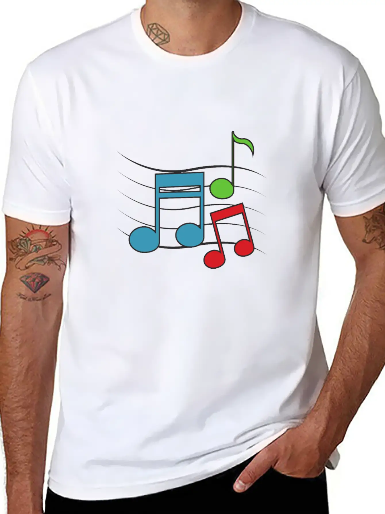 MUSIC ROCK LOVE Stylish Everyday T-Shirt – Unisex Basic Cotton Tee