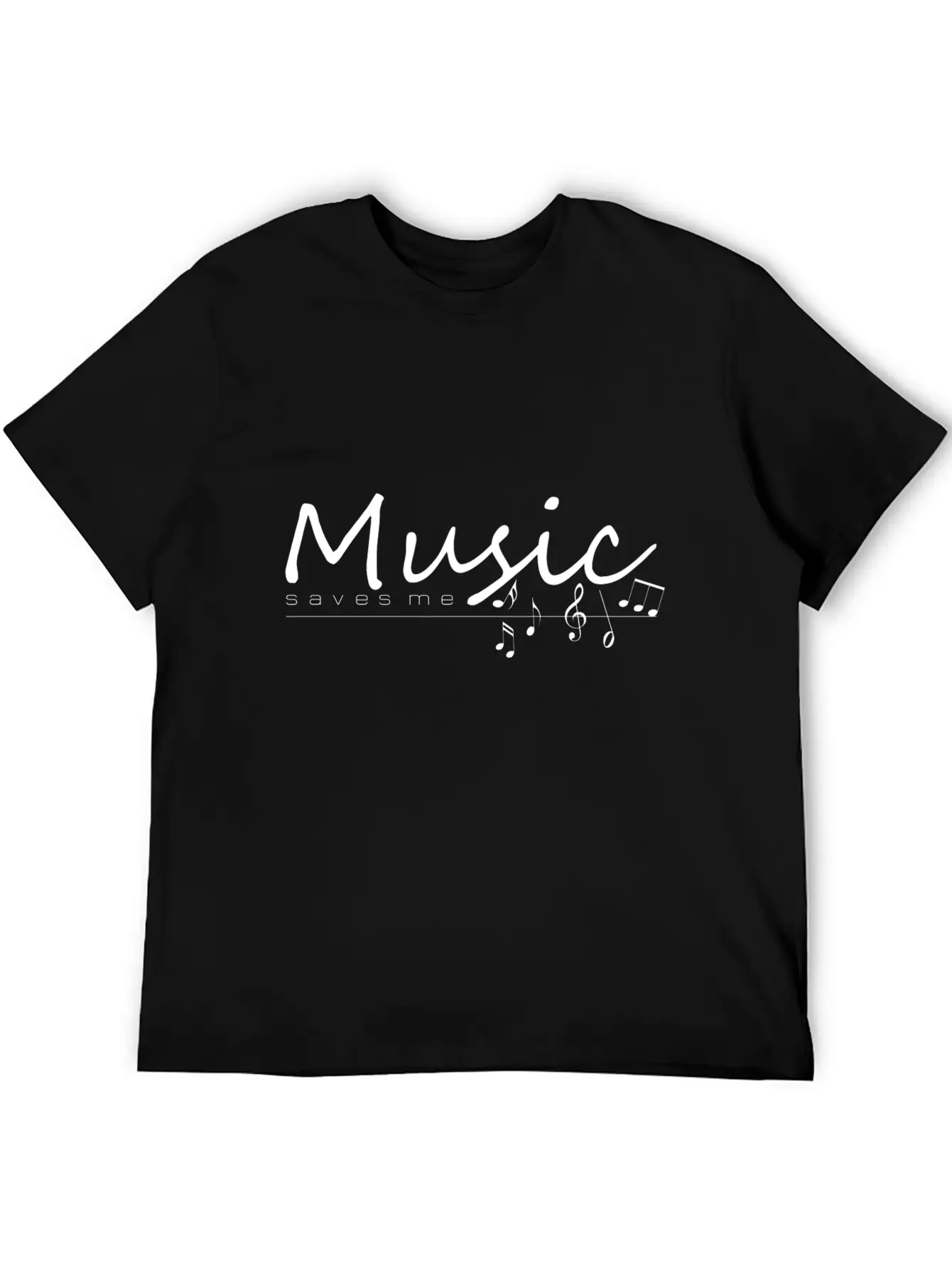 MUSIC Saves Me Unisex Short Sleeve Soft Cotton T-Shirt – Casual Everyday Wear