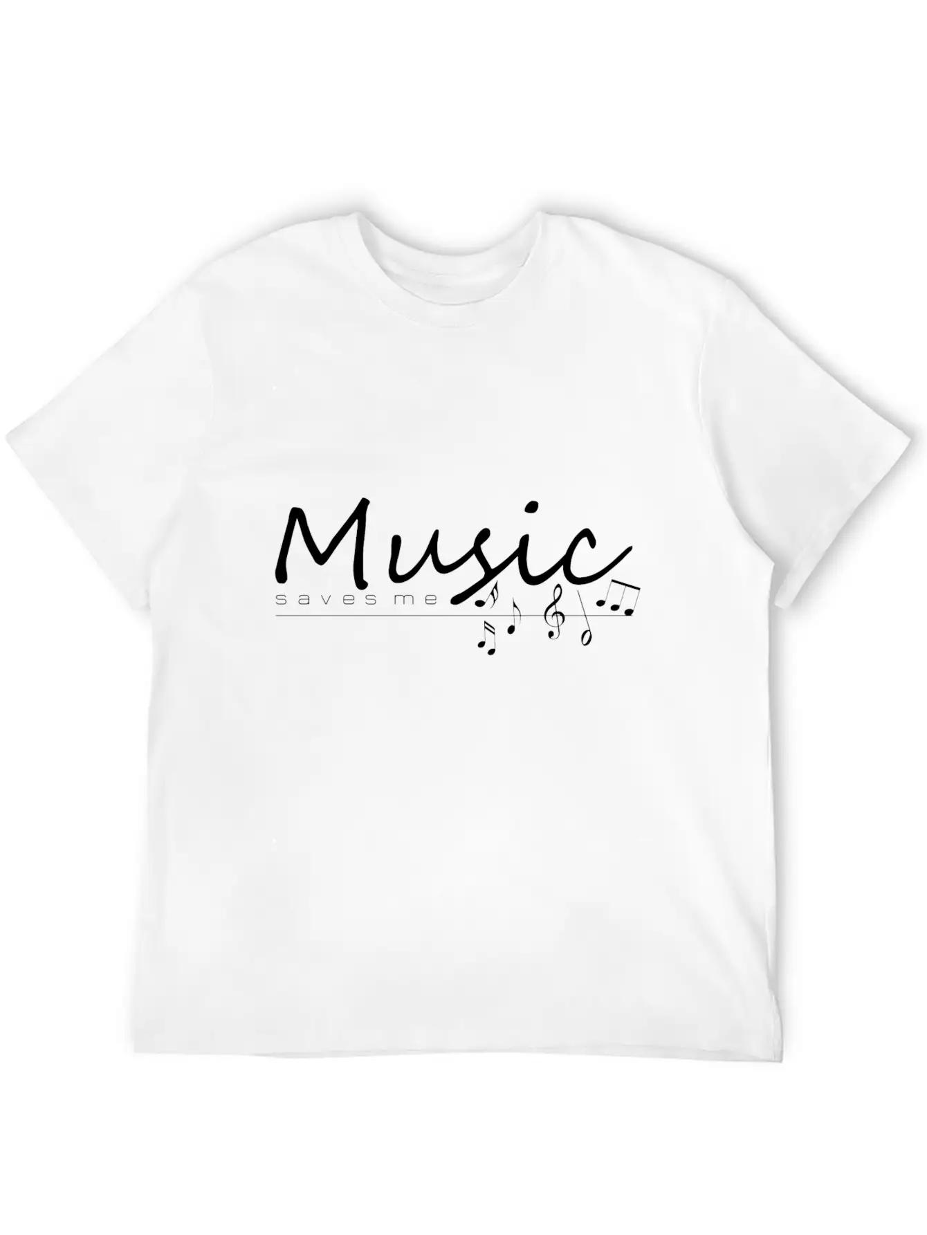MUSIC Saves Me Unisex Short Sleeve Soft Cotton T-Shirt – Casual Everyday Wear