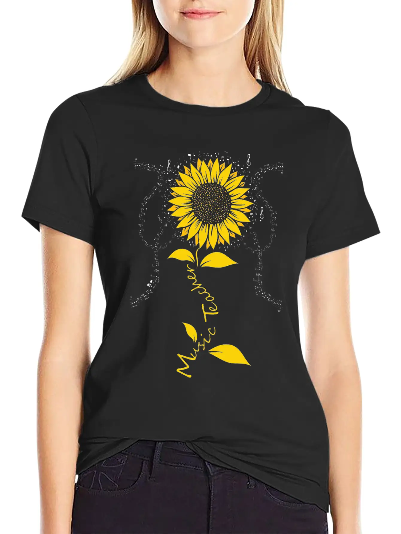 Music Teacher Sunflower Musician Relaxed Everyday Tee – Lightweight And Durable Cotton