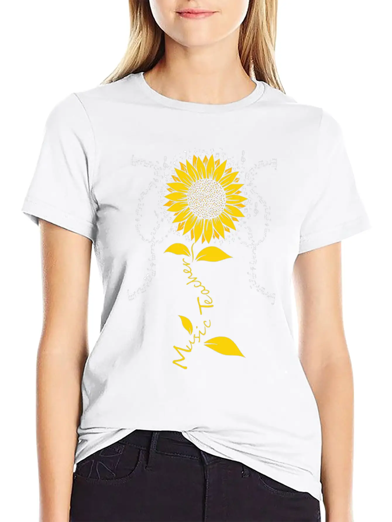 Music Teacher Sunflower Musician Relaxed Everyday Tee – Lightweight And Durable Cotton