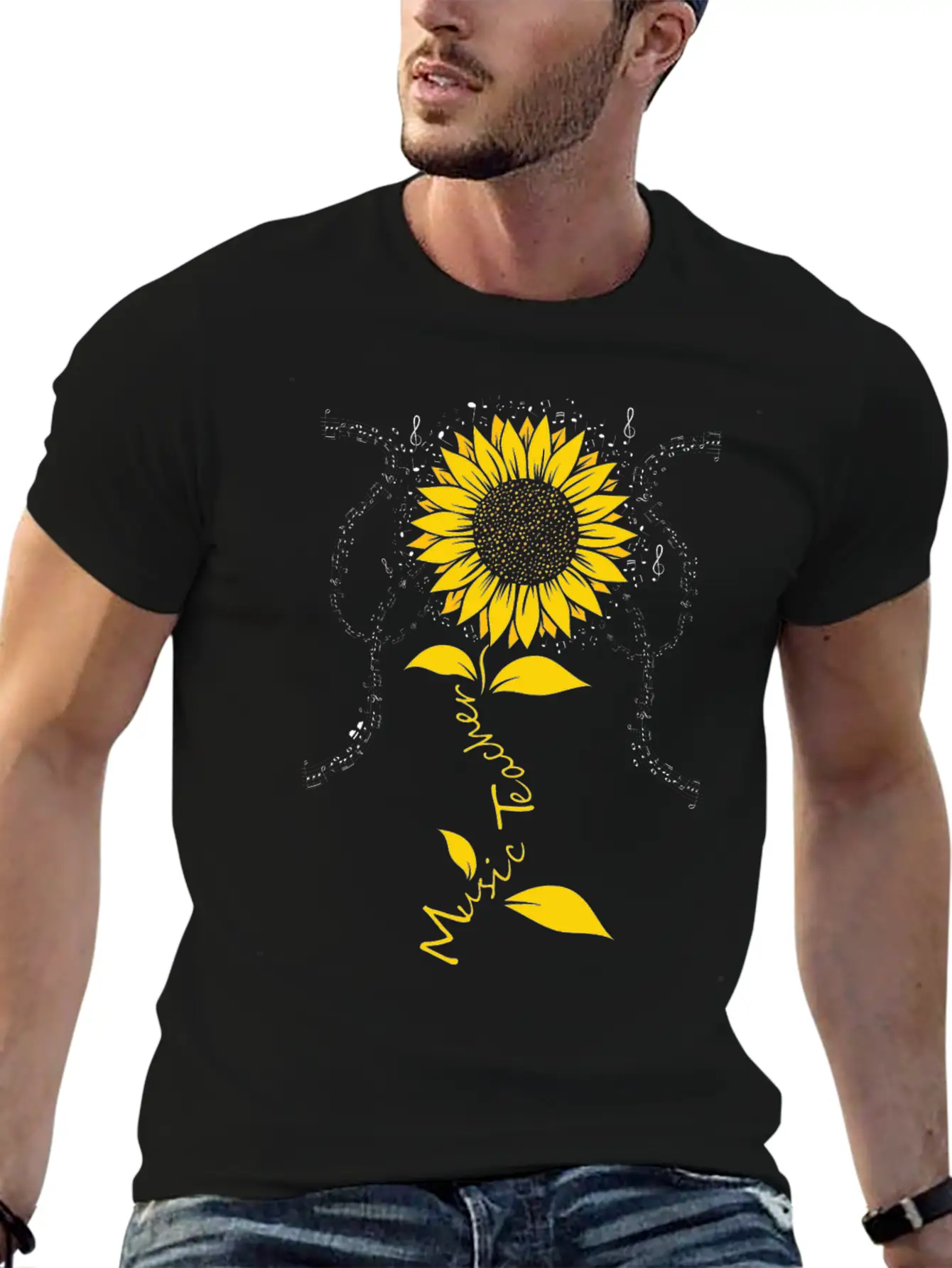 Music Teacher Sunflower Musician Relaxed Everyday Tee – Lightweight And Durable Cotton
