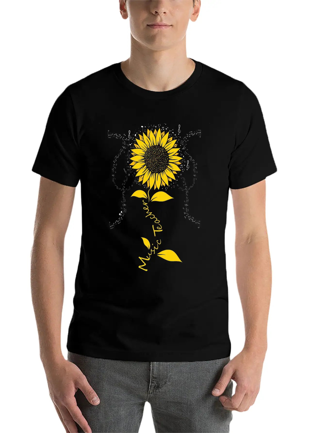 Music Teacher Sunflower Musician Relaxed Everyday Tee – Lightweight And Durable Cotton