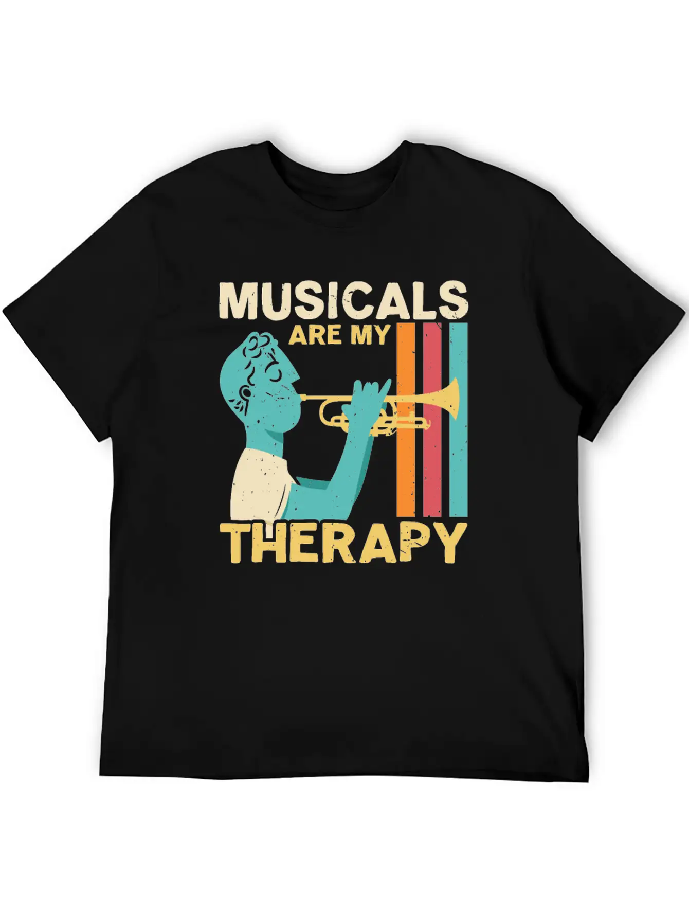 Musicals Are My Therapy Musician Music Lover Comfortable Minimalist Graphic Tee – Summer Style Essential