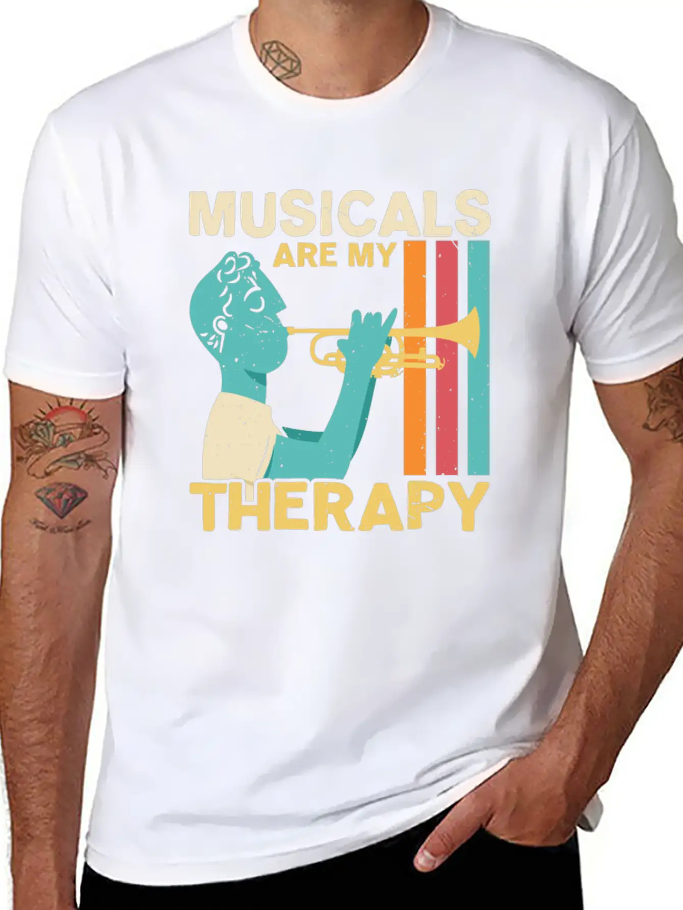 Musicals Are My Therapy Musician Music Lover Comfortable Minimalist Graphic Tee – Summer Style Essential