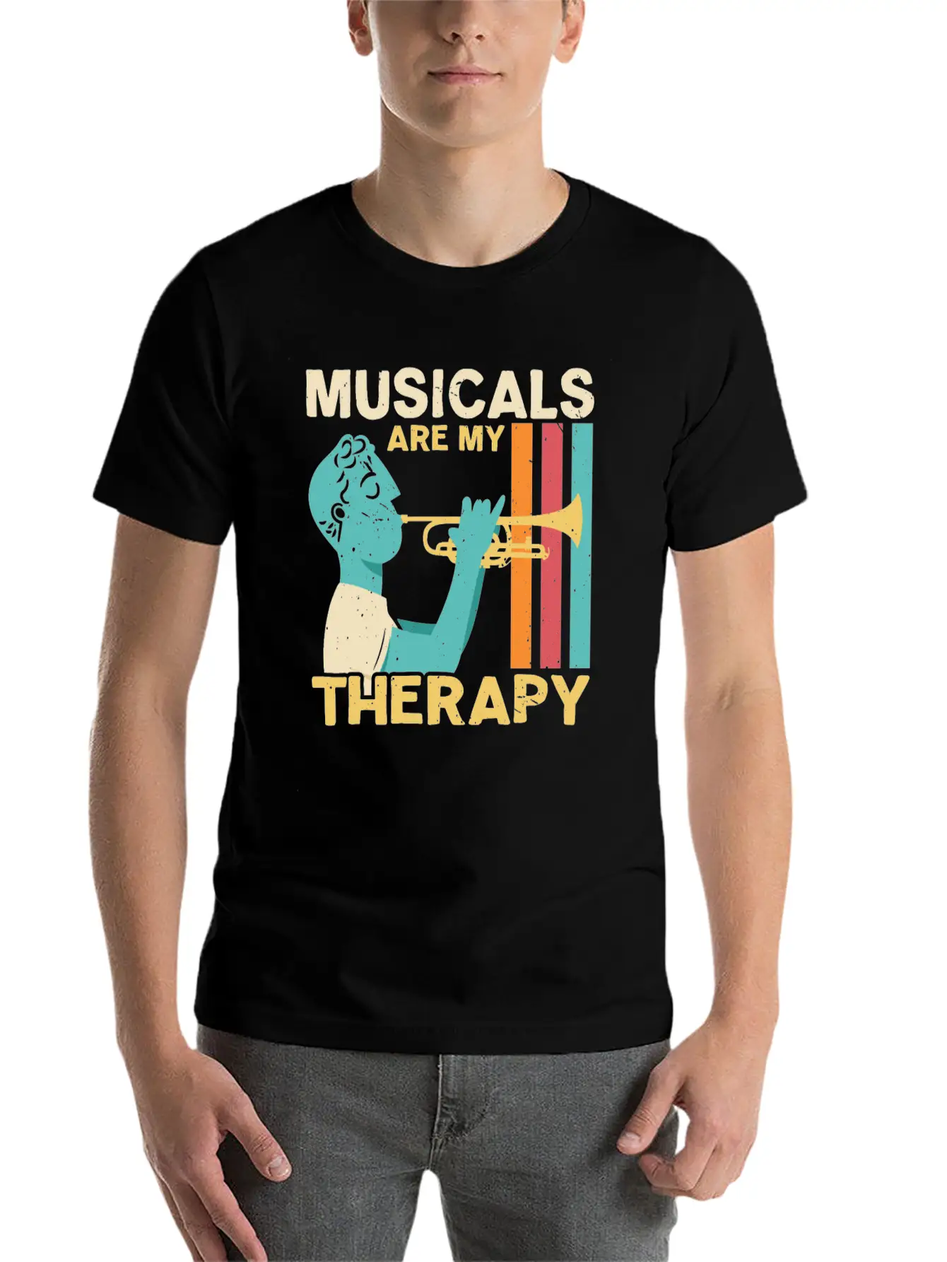 Musicals Are My Therapy Musician Music Lover Comfortable Minimalist Graphic Tee – Summer Style Essential