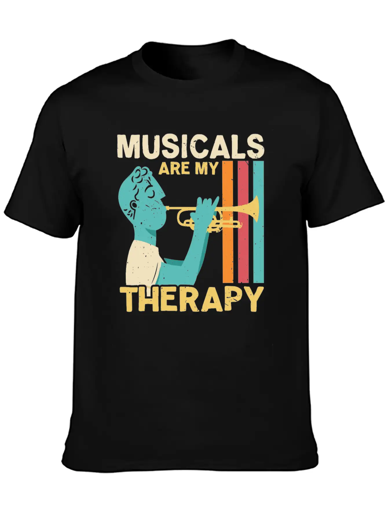 Musicals Are My Therapy Musician Music Lover Comfortable Minimalist Graphic Tee – Summer Style Essential