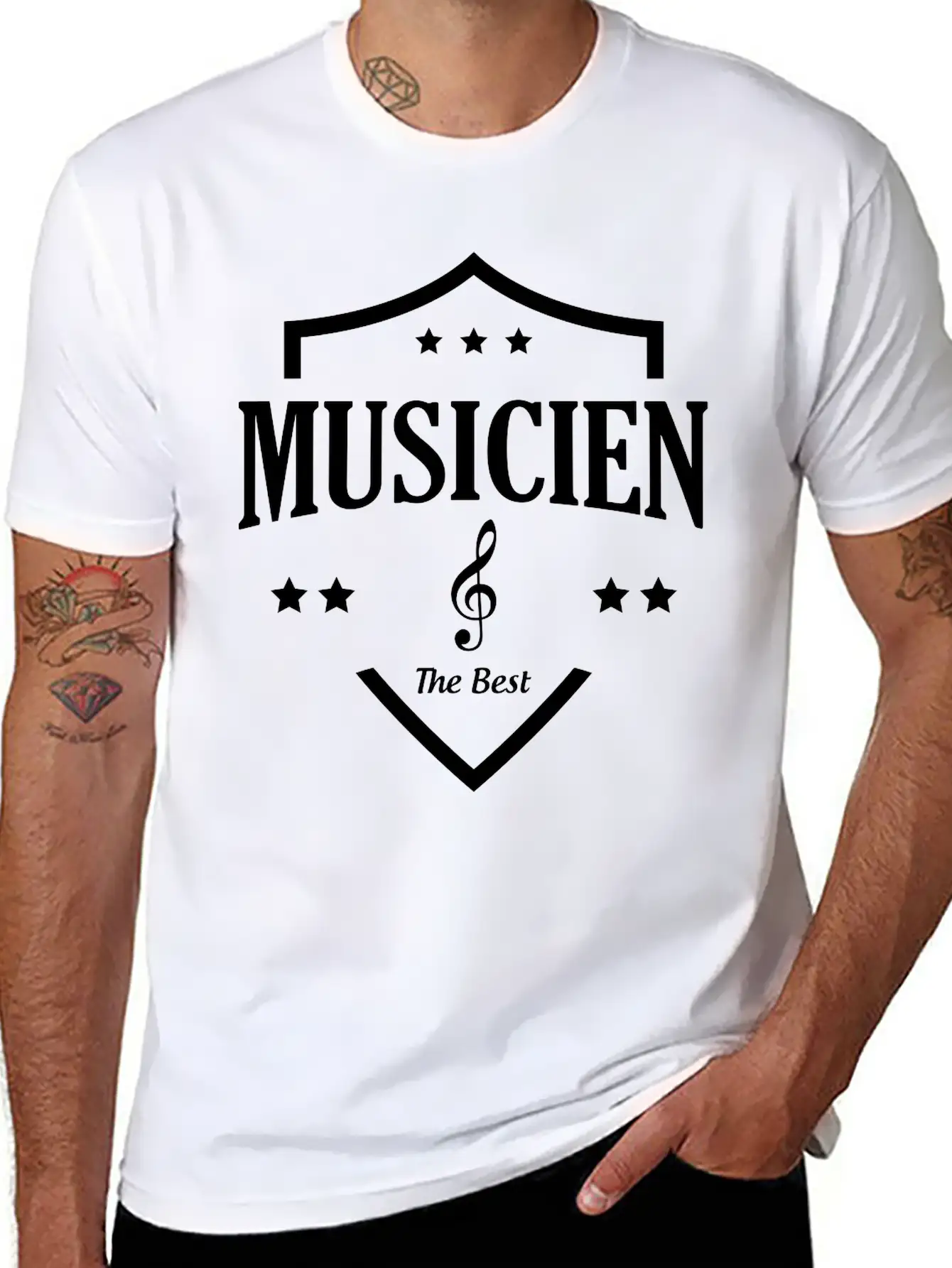 Musicien - Music Unisex Short Sleeve Soft Cotton T-Shirt – Casual Everyday Wear