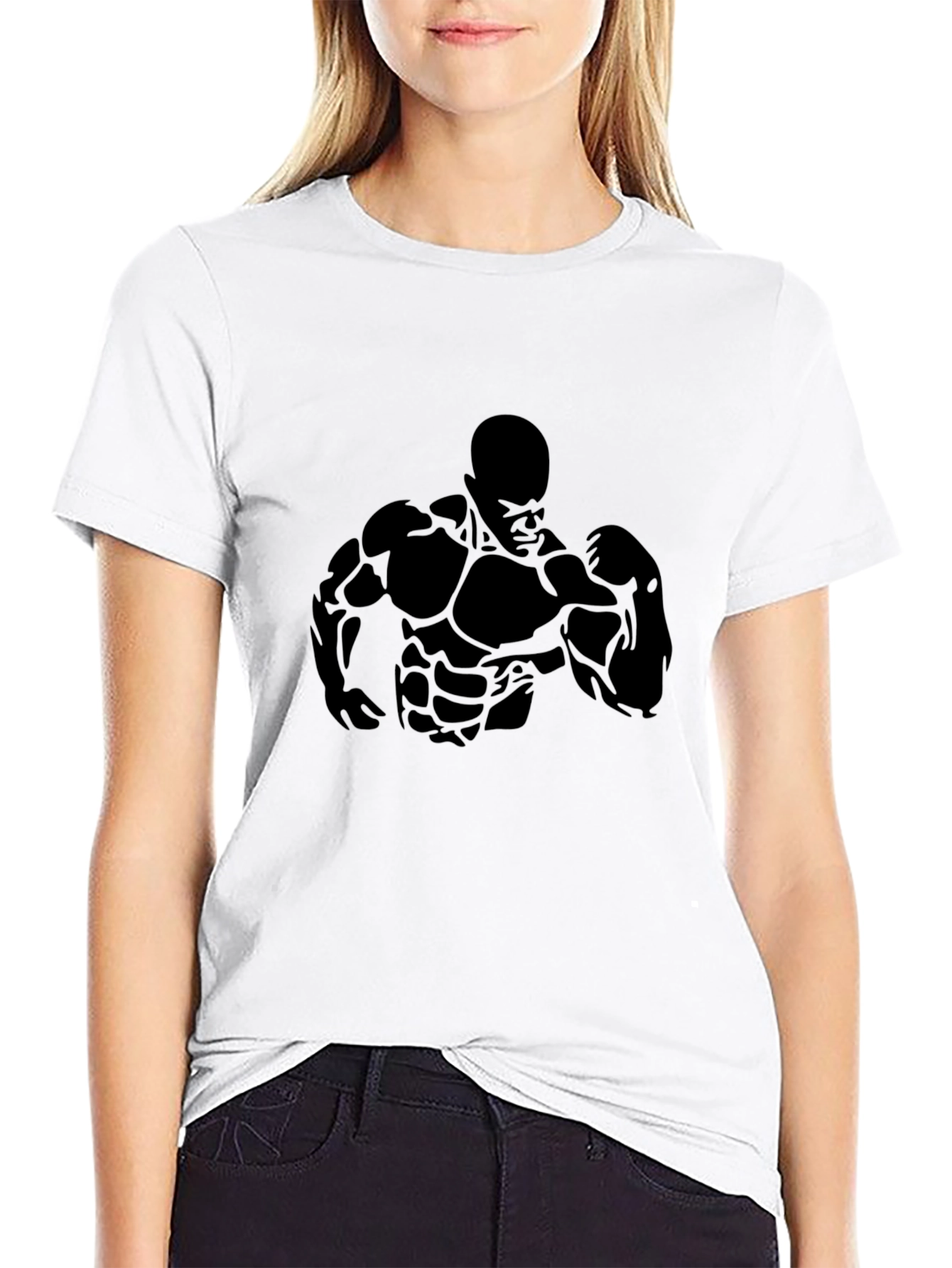 Bodybuilder Graphic Print Mens T-Shirt - Black