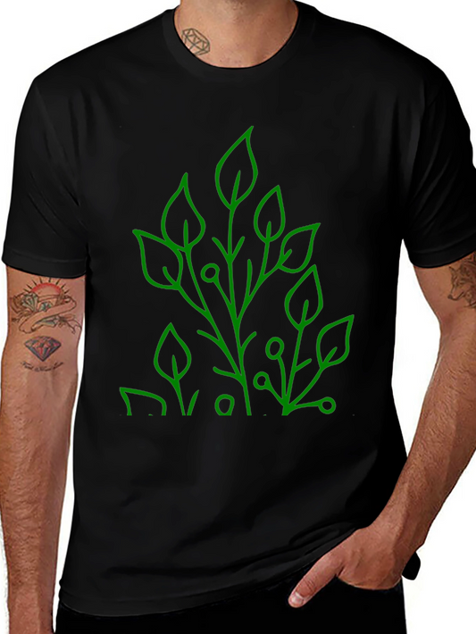 Nature Inspired Graphic Tee - Modern Leaf Design