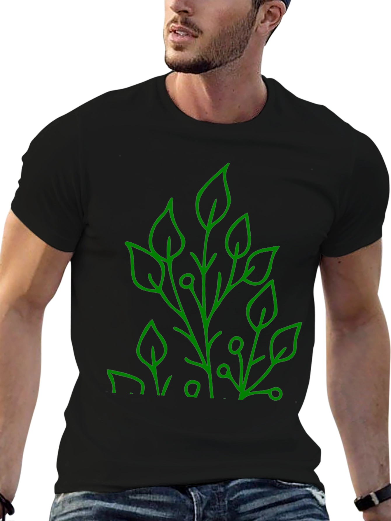 Nature Inspired Graphic Tee - Modern Leaf Design