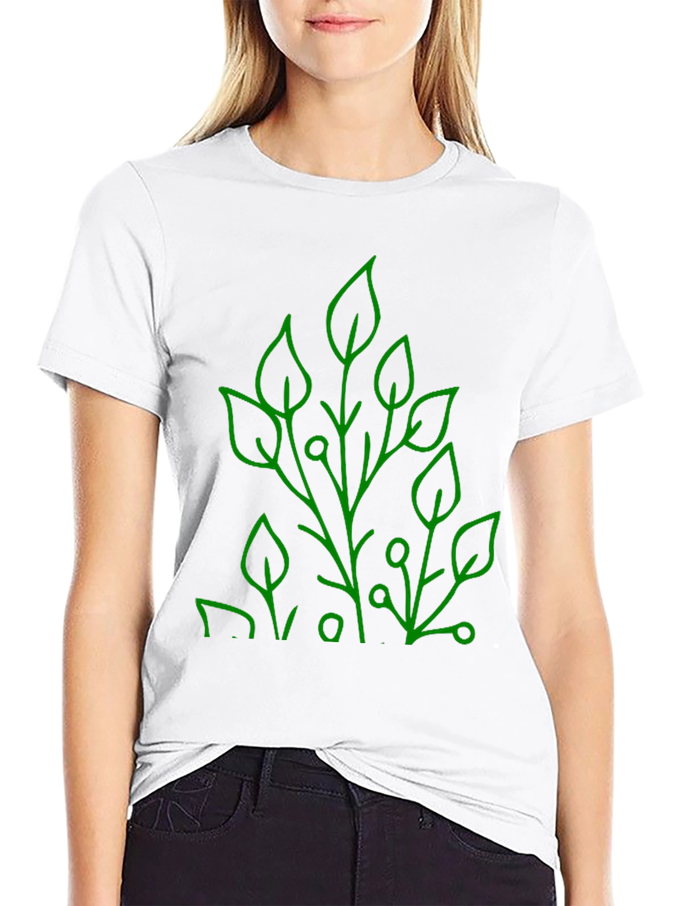 Nature Inspired Graphic Tee - Modern Leaf Design