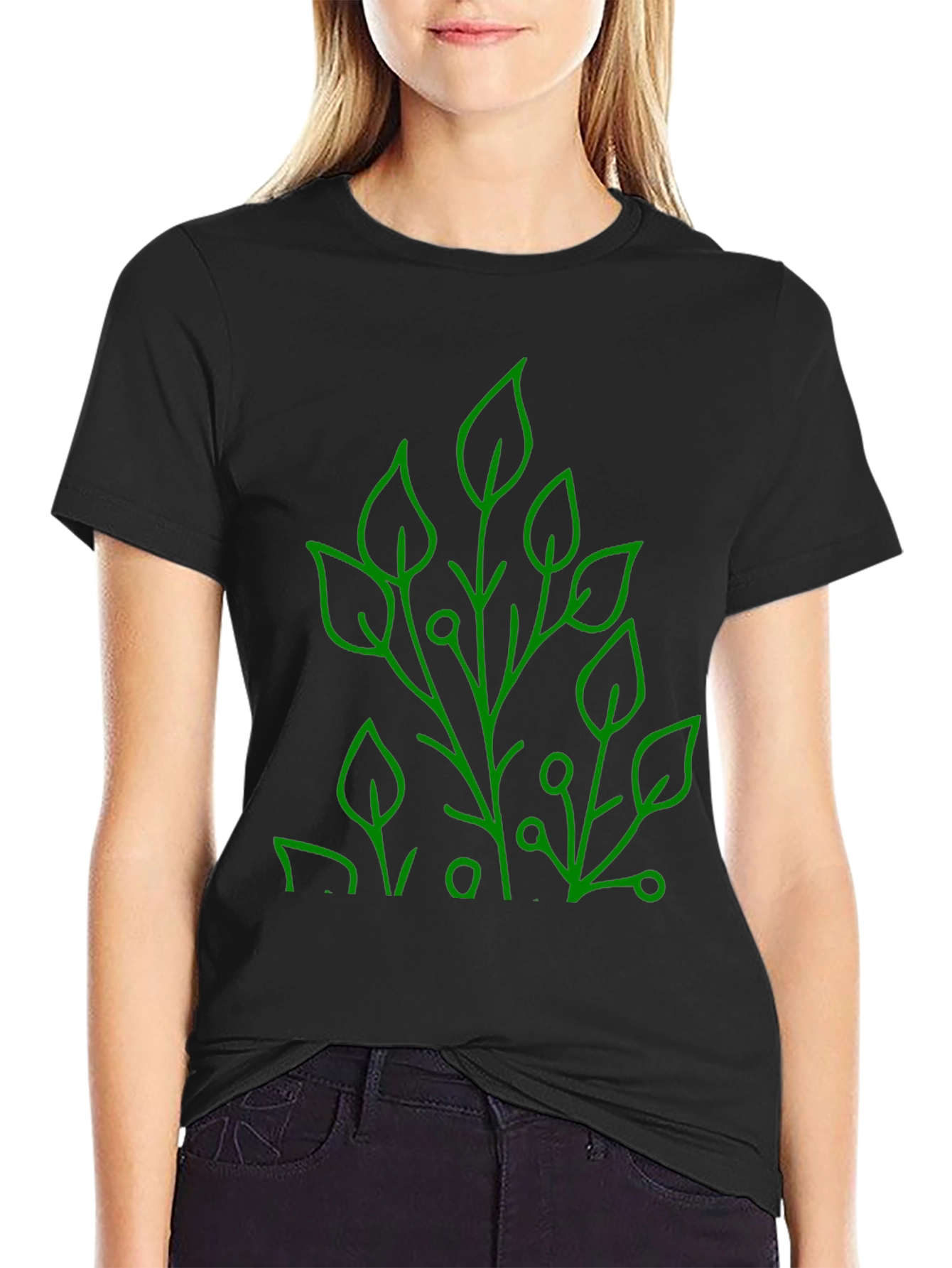 Nature Inspired Graphic Tee - Modern Leaf Design