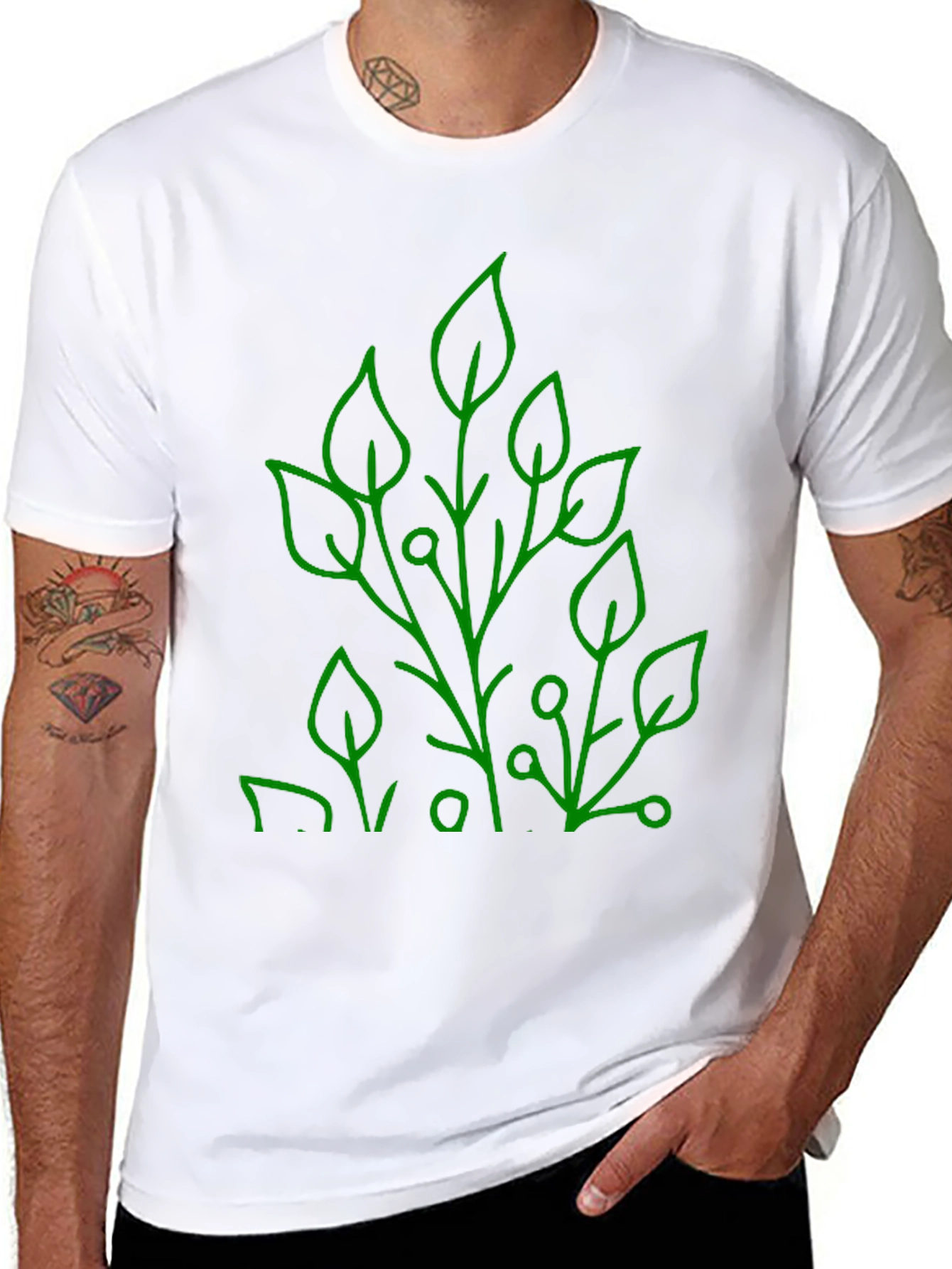 Nature Inspired Graphic Tee - Modern Leaf Design