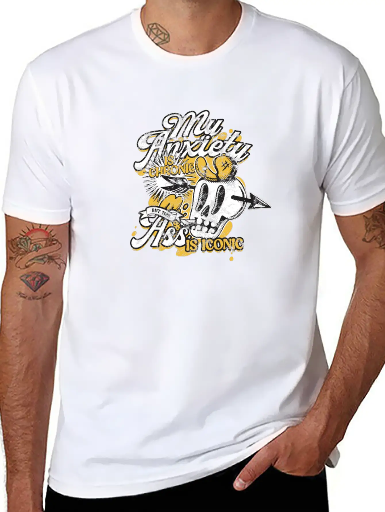 My Anxiety Is Chronic But This Ass Is Iconic Stylish Everyday T-Shirt – Unisex Basic Cotton Tee