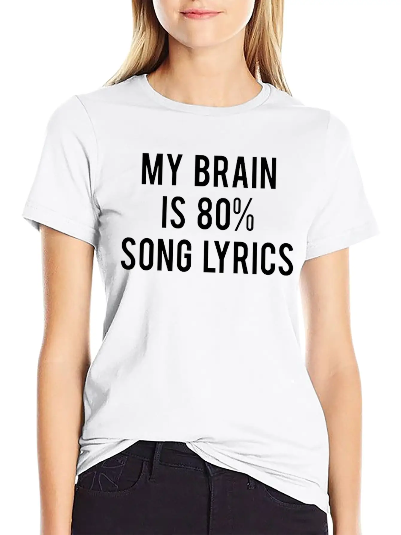 My Brain 80 Song Lyrics Stylish Everyday T-Shirt – Unisex Basic Cotton Tee