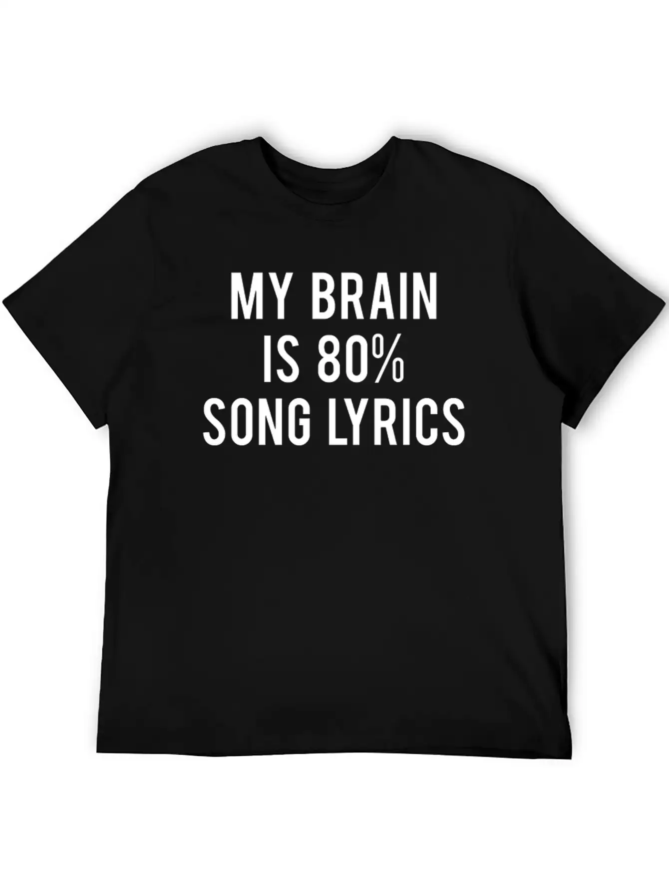 My Brain 80 Song Lyrics Stylish Everyday T-Shirt – Unisex Basic Cotton Tee